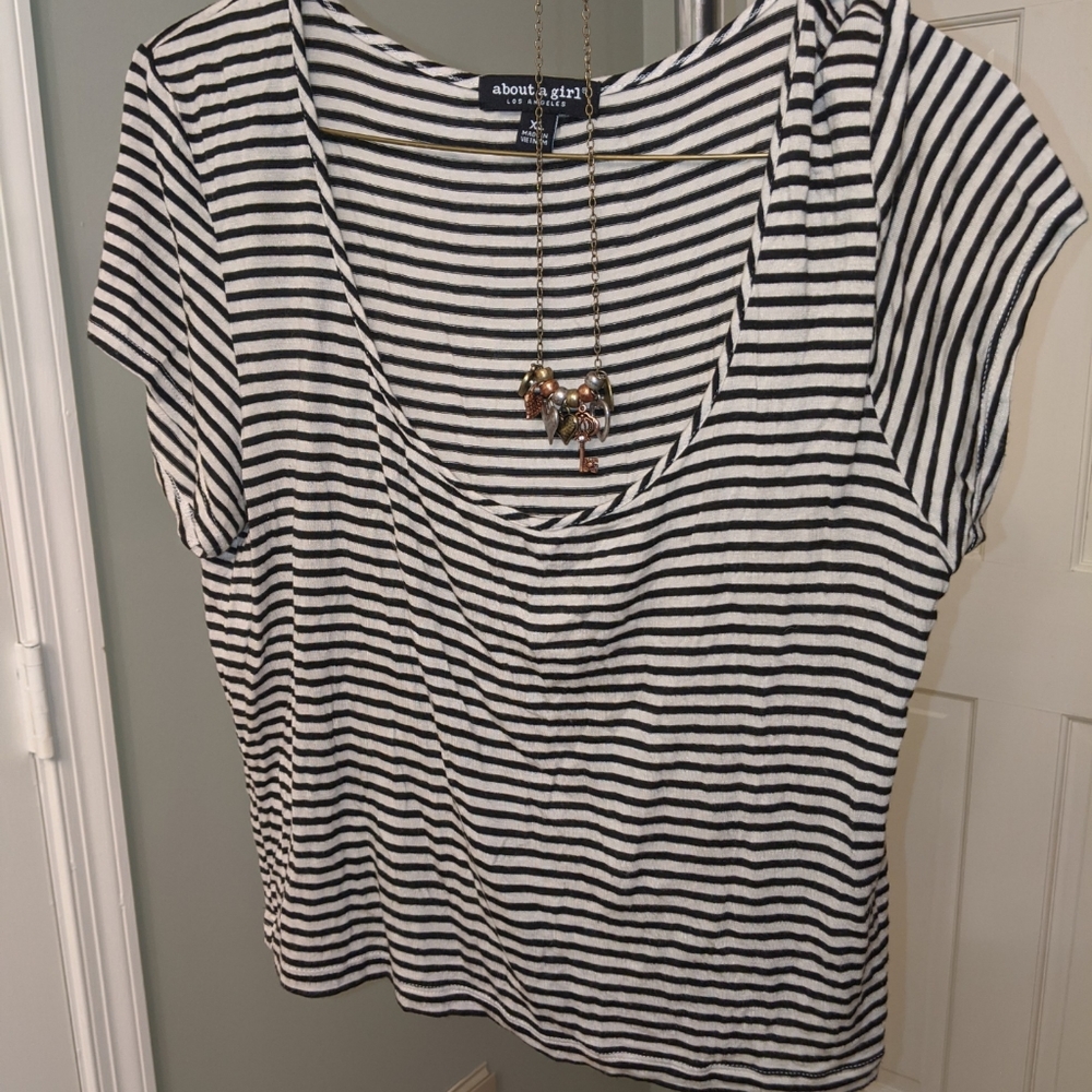 XL Striped Crop Top